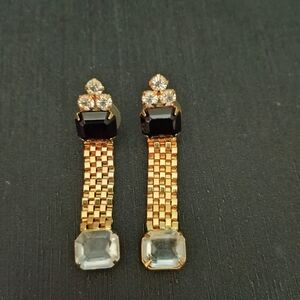 Vintage America Gold and Black Statement Earrings